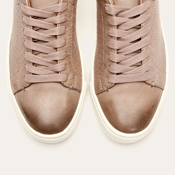 FRYE Ivy Low Lace Leather Embossed Sneakers - Picture 10 of 16